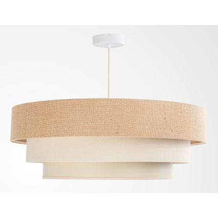 TRINITI kábeles függőlámpa 1xE27/60W/230V, Ø 40 cm, bézs/krém