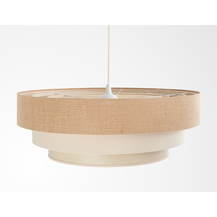TRINITI kábeles függőlámpa 1xE27/60W/230V, Ø 40 cm, bézs/krém