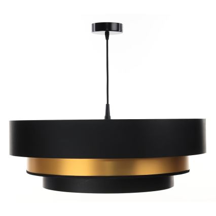 Lámpa TRINITI 1xE27/60W/230V fekete/arany, kábelre szerelve
