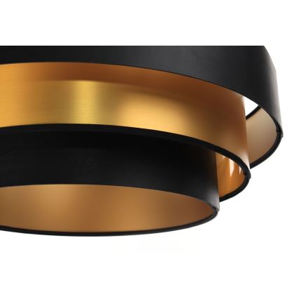 Lámpa TRINITI 1xE27/60W/230V fekete/arany, kábelre szerelve