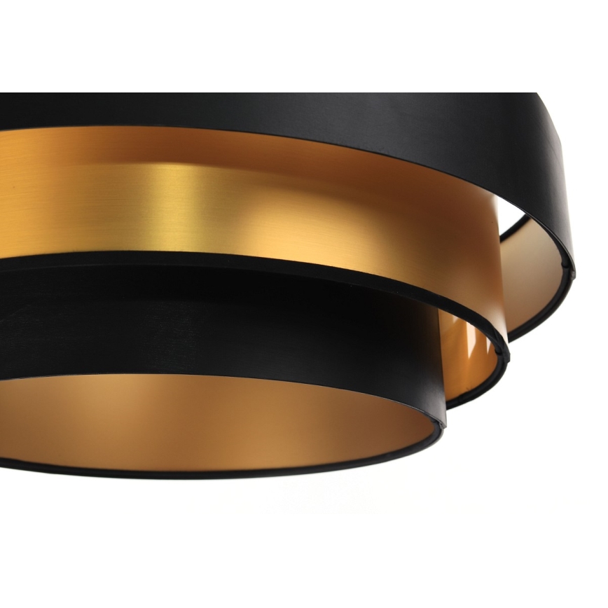 Lámpa TRINITI 1xE27/60W/230V fekete/arany, kábelre szerelve