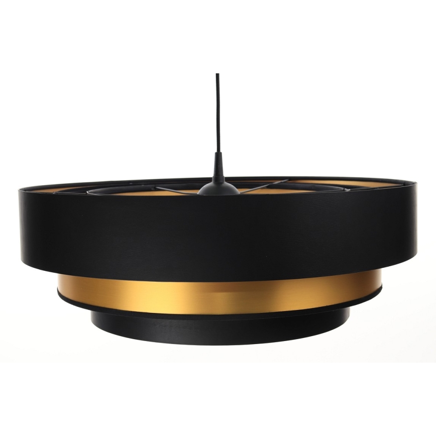 Lámpa TRINITI 1xE27/60W/230V fekete/arany, kábelre szerelve