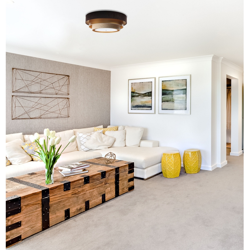 Mennyezeti lámpa TRINITI 2xE27/60W/230V barna/arany/beige