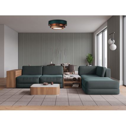 Mennyezeti lámpa TRINITI 2xE27/60W/230V zöld/réz/barna