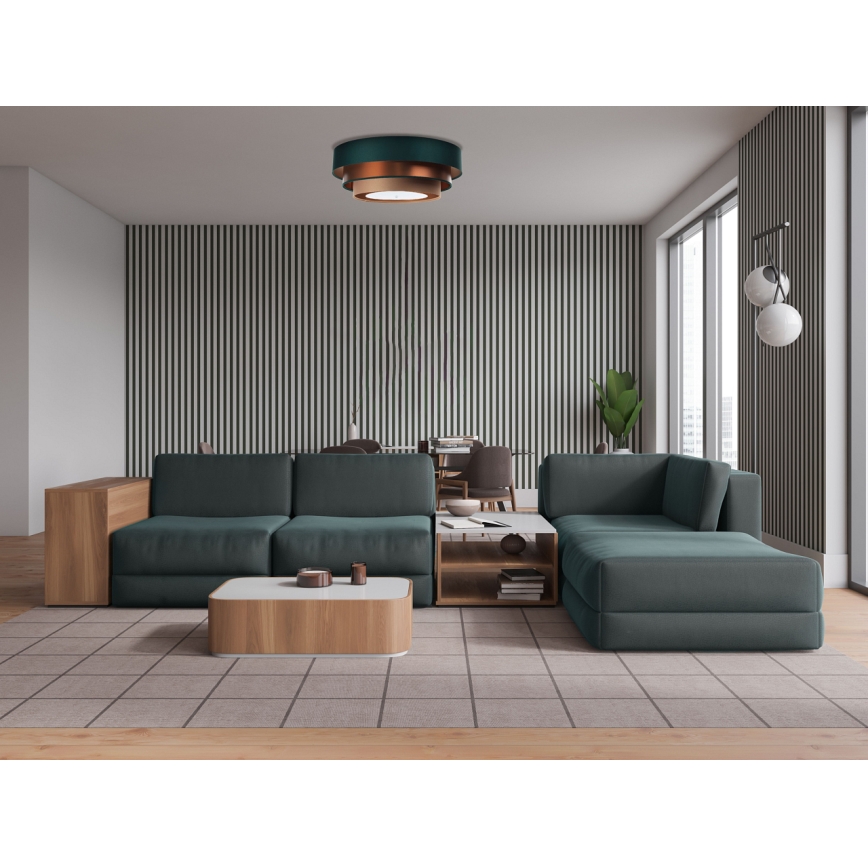 Mennyezeti lámpa TRINITI 2xE27/60W/230V zöld/réz/barna