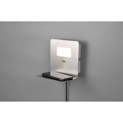 Trio - LED fali lámpa polccal ALOFT LED/3W/230V + USB port