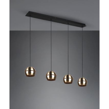 Trio - Csillár zsinóron FLETCHER 4xE14/40W/230V réz