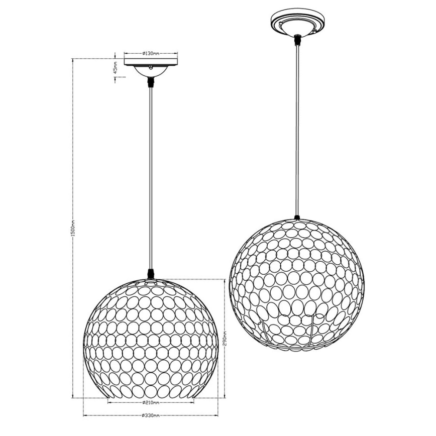 TRIO - Csillár zsinóron FRIEDA 1xE27/40W/230V