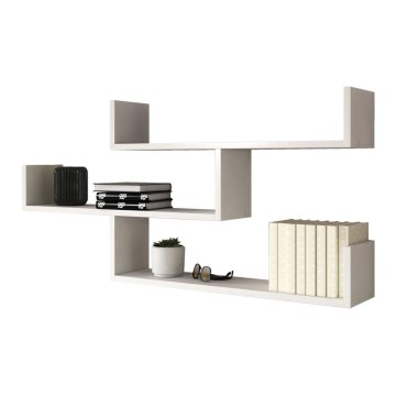 TRIO fali polc 119x55x18 cm fehér