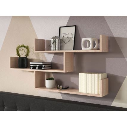 TRIO fali polc 119x55x18 cm sonoma tölgy