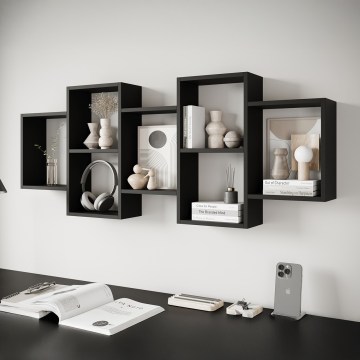TRIO falipolc 65x161 cm fekete