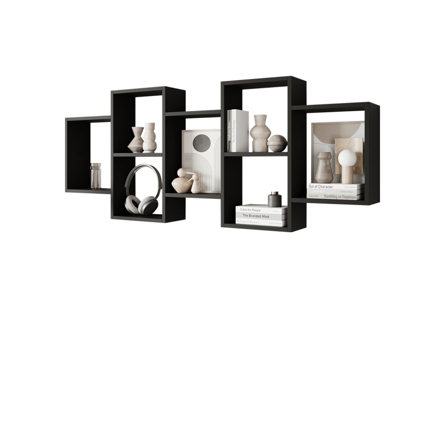 TRIO falipolc 65x161 cm fekete