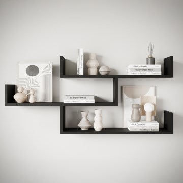 TRIO falra szerelhető polc 55x119 cm, grafitszürke