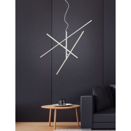 Trio - LED Dimmelhető csillár zsinóron TIRIAC 3xLED/8,5W/230V fehér