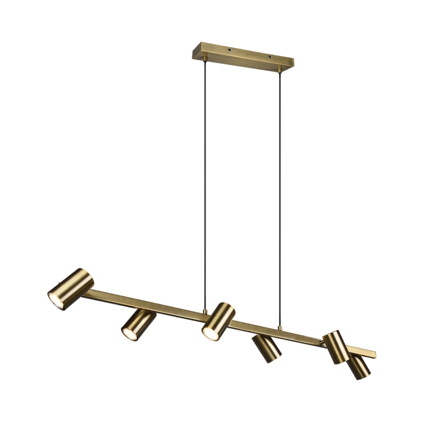 Trio - MARLEY kábeles csillár 6xGU10/35W/230V sárgaréz