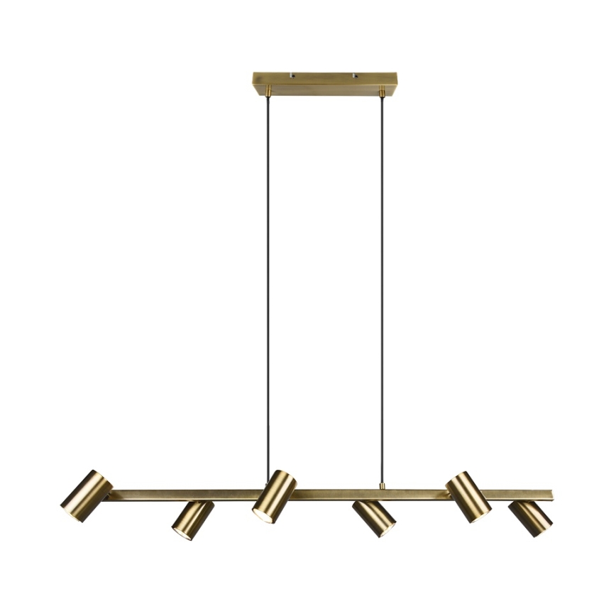 Trio - MARLEY kábeles csillár 6xGU10/35W/230V sárgaréz