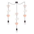 TRIO zsinóros gyerek csillár 3xE27/20W/230V rózsaszín/fehér