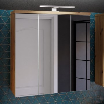 Tükrös fali fürdőszobaszekrény VENOM fehér/artisan tölgy