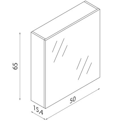 Tükrös fürdőszobai szekrény KENWOOD 65x50 cm fehér