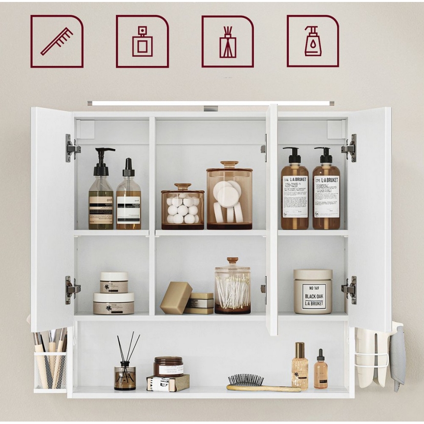 Tükrös fürdőszobaszekrény SKY, fehér