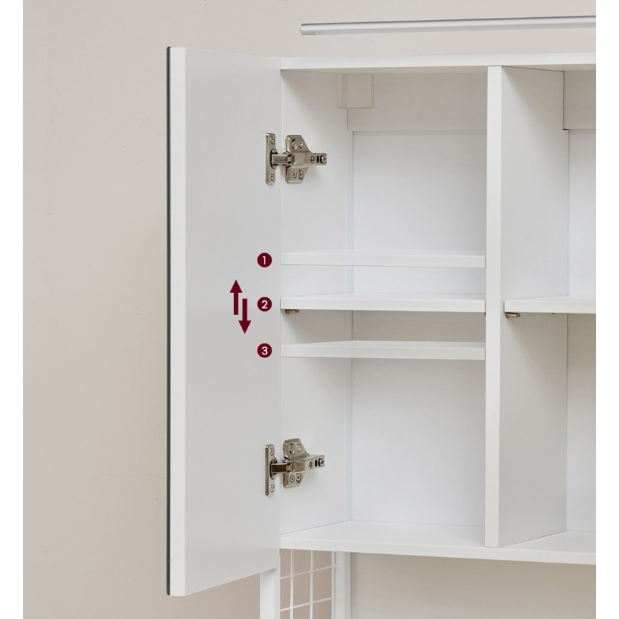 Tükrös fürdőszobaszekrény SKY, fehér