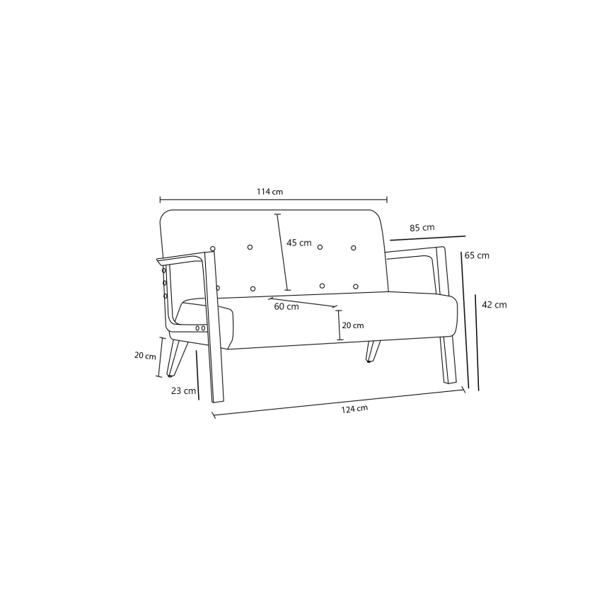 TUMI kétszemélyes szürke kanapé