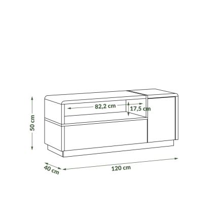 TV szekrény FRED antracit/dub artisan