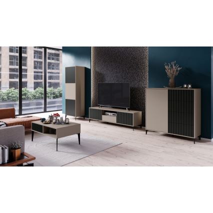 TV szekrény fiókkal RONJA taupe/fekete