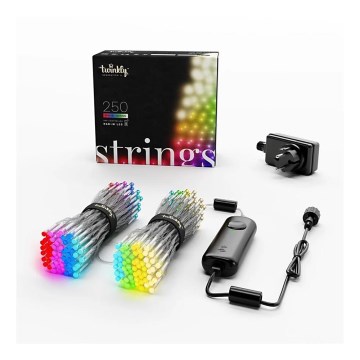 Twinkly - LED RGBW dimmelhető kültéri karácsonyi fényfüzér STRINGS 250xLED 23,5m IP44 Wi-Fi