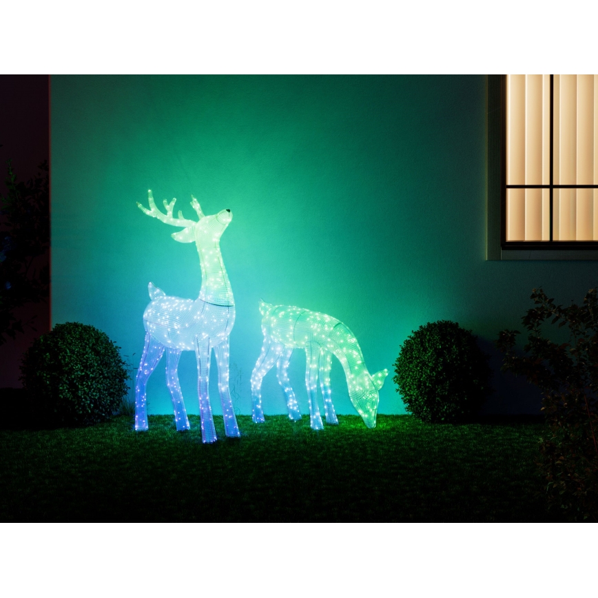 Twinkly - LED RGBW Dimmelhető kültéri Karácsonyi rénszarvas REINGEERS 240xLED IP44 Wi-Fi