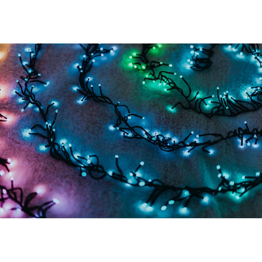 Twinkly - LED RGBW állítható fényerejű kültéri karácsonyi fényfüzér CLUSTER 400xLED 9,5m IP44 Wi-Fi