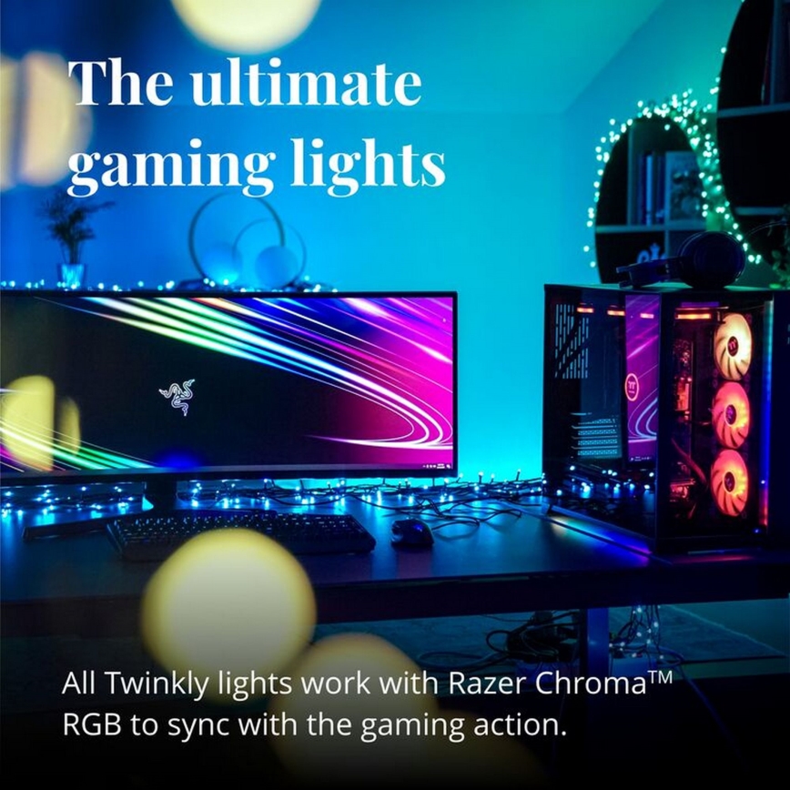 Twinkly - LED RGBW állítható fényerejű kültéri karácsonyi fényfüzér CLUSTER 400xLED 9,5m IP44 Wi-Fi