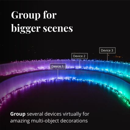 Twinkly - LED RGBW állítható fényerejű kültéri karácsonyi fényfüzér CLUSTER 400xLED 9,5m IP44 Wi-Fi
