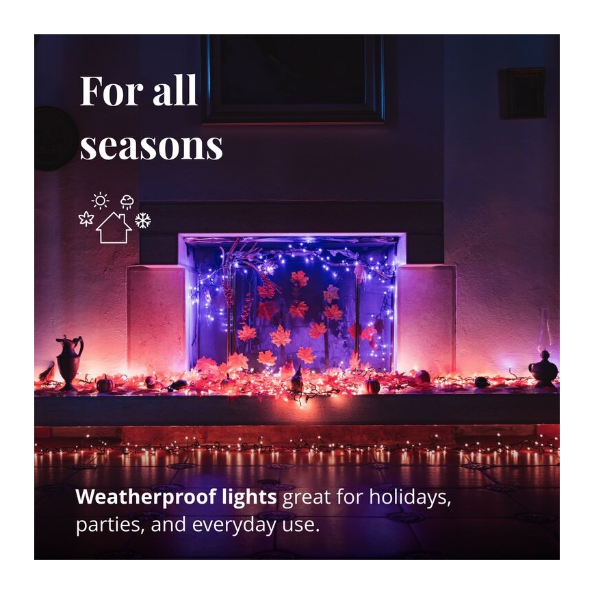 Twinkly - LED RGBW állítható fényerejű kültéri karácsonyi fényfüzér CLUSTER 400xLED 9,5m IP44 Wi-Fi