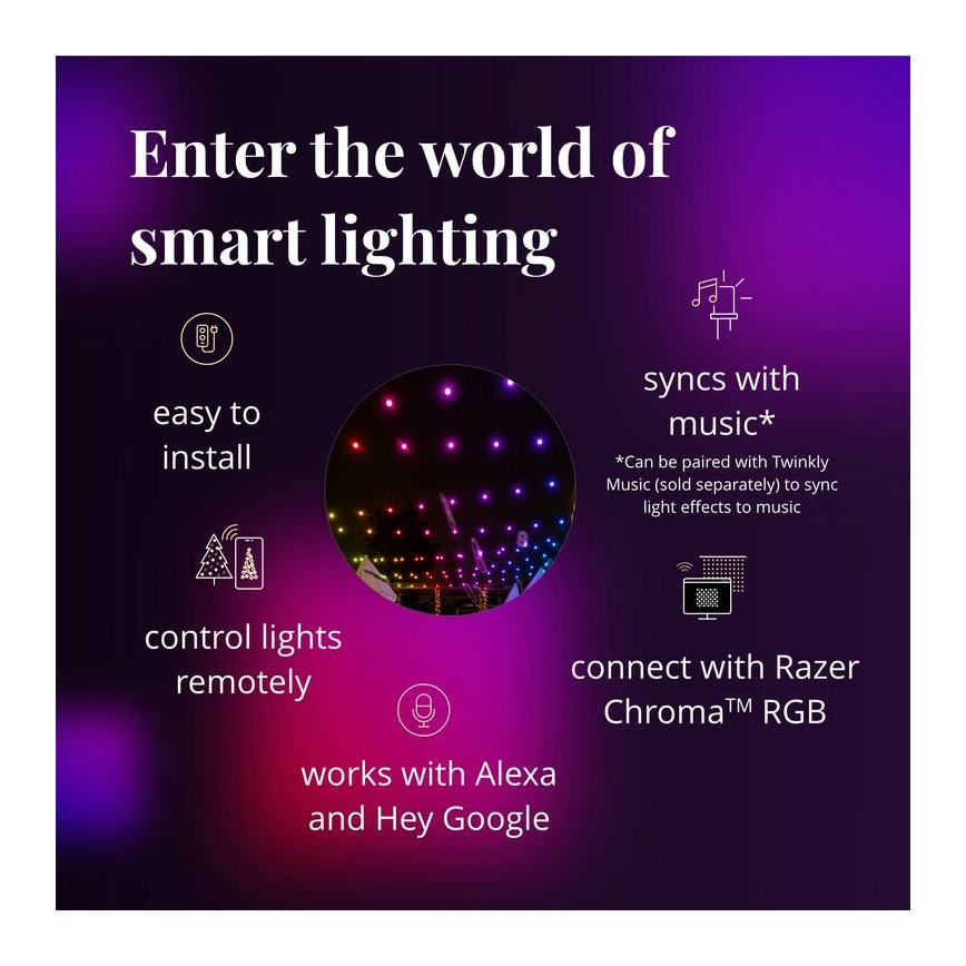Twinkly - LED RGB Dimmelhető kültéri dekoratív lánc FESTOON 40xLED 24m IP44 Wi-Fi
