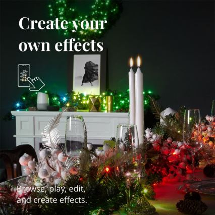 Twinkly - LED RGBW állítható fényerejű karácsonyi dekoráció ELŐRE MEGVILÁGÍTOTT FÜZÉR 50xLED 3,15 m Wi-Fi