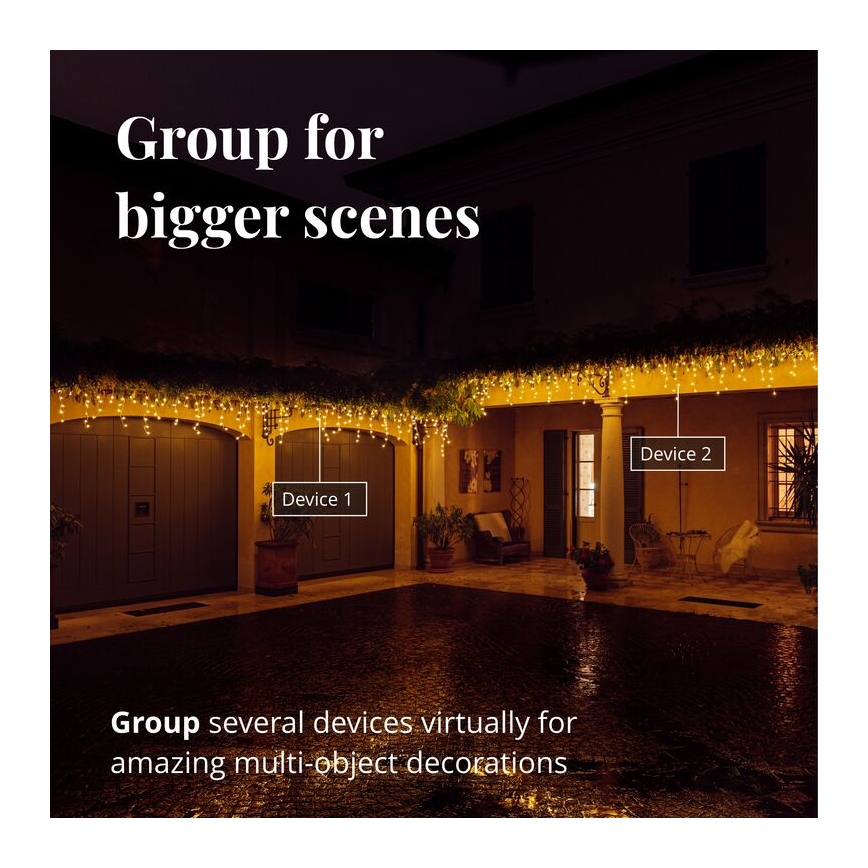 Twinkly - LED Dimmelhető kültéri Karácsonyi függöny ICICLE 190xLED 11,5m IP44 Wi-Fi