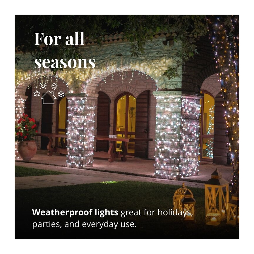 Twinkly - LED Dimmelhető kültéri Karácsonyi függöny ICICLE 190xLED 11,5m IP44 Wi-Fi