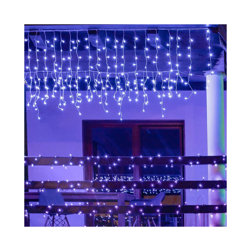 Twinkly - LED RGBW állítható fényerejű kültéri karácsonyi jégcsapfüggöny ICICLE 190xLED 11,5m IP44 Wi-Fi