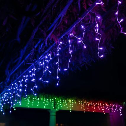 Twinkly - LED RGBW állítható fényerejű kültéri karácsonyi jégcsapfüggöny ICICLE 190xLED 11,5m IP44 Wi-Fi