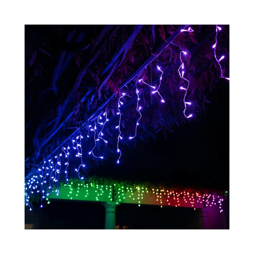 Twinkly - LED RGBW állítható fényerejű kültéri karácsonyi jégcsapfüggöny ICICLE 190xLED 11,5m IP44 Wi-Fi
