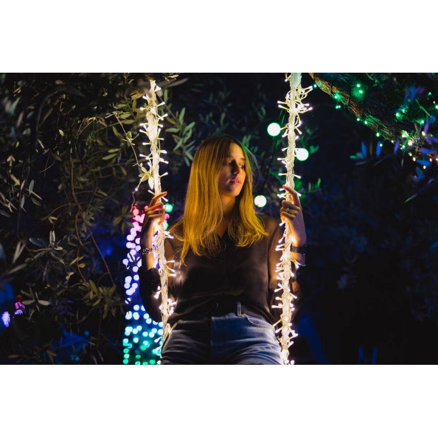 Twinkly - LED RGBW állítható fényerejű kültéri karácsonyi jégcsapfüggöny ICICLE 190xLED 11,5m IP44 Wi-Fi