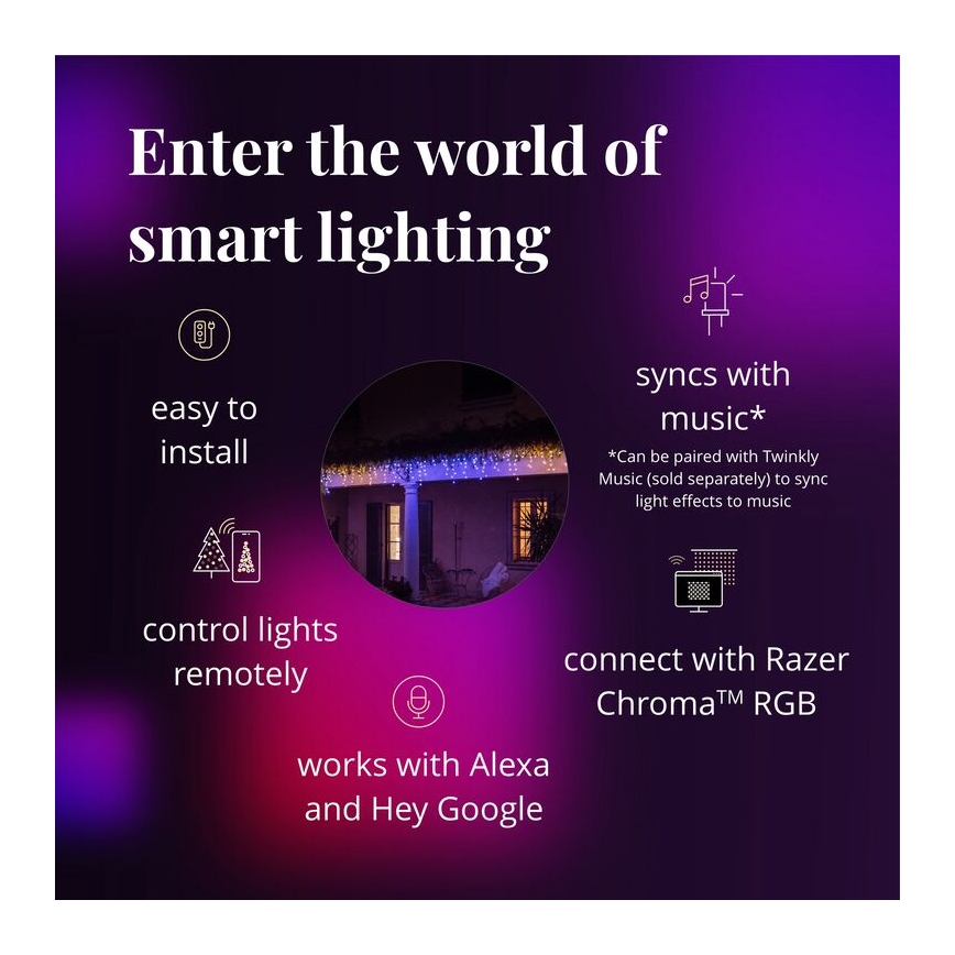 Twinkly TWI190STP-TEU - LED RGB Dimmelhető kültéri karácsonyi lánc 190xLED 11,5m IP44 Wi-Fi