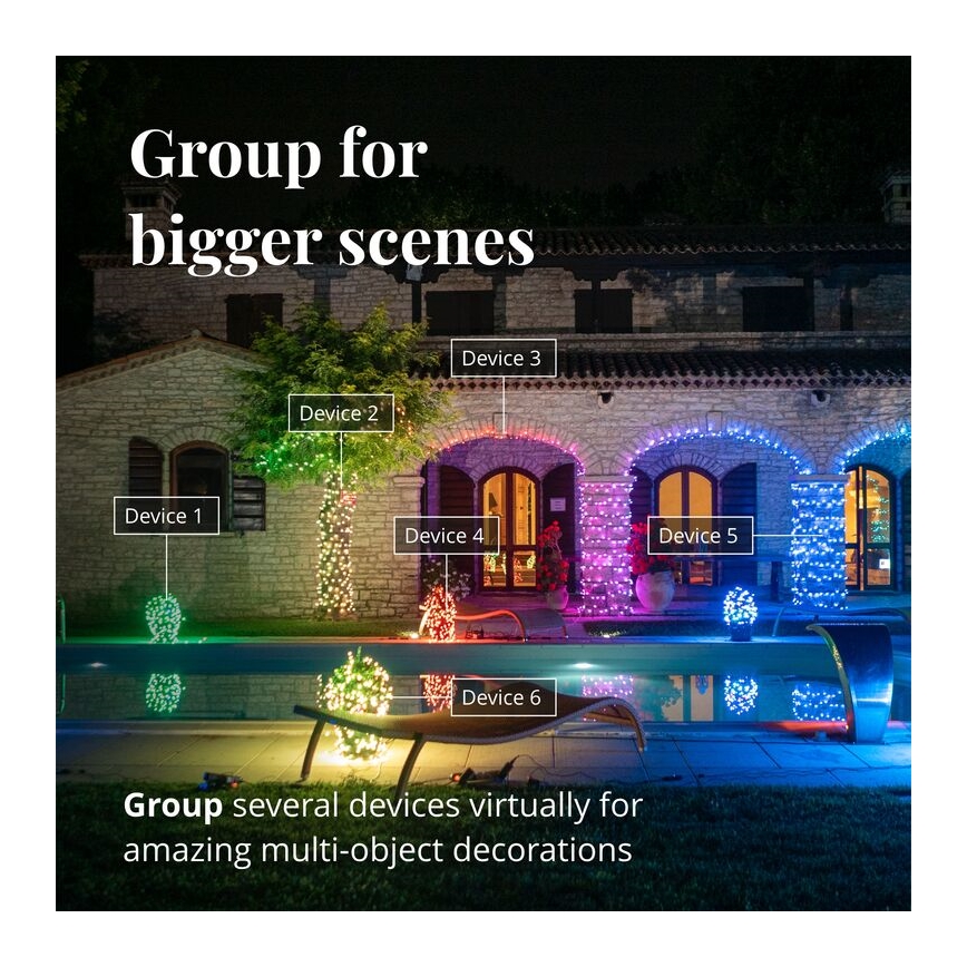 Twinkly TWI190STP-TEU - LED RGB Dimmelhető kültéri karácsonyi lánc 190xLED 11,5m IP44 Wi-Fi