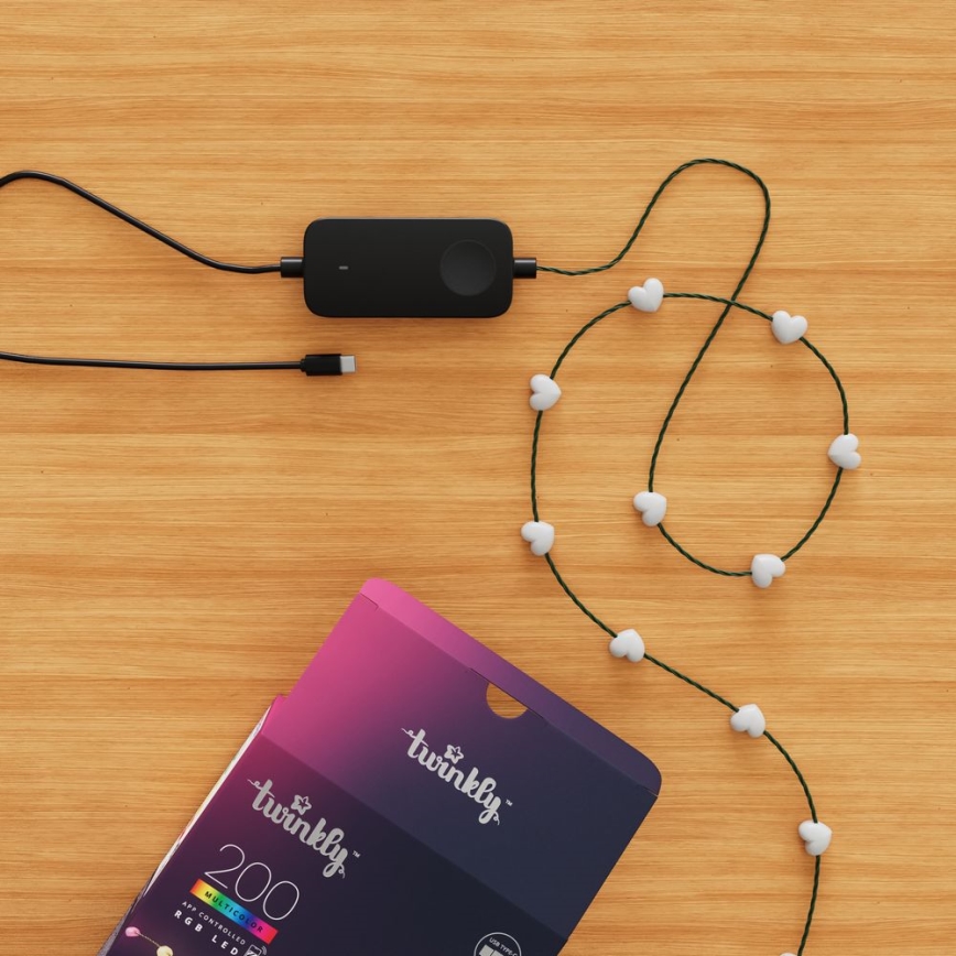 Twinkly - RGB LED fényfüzér CANDIES, dimmelhető, 200 LED, 14 m, USB, Wi-Fi