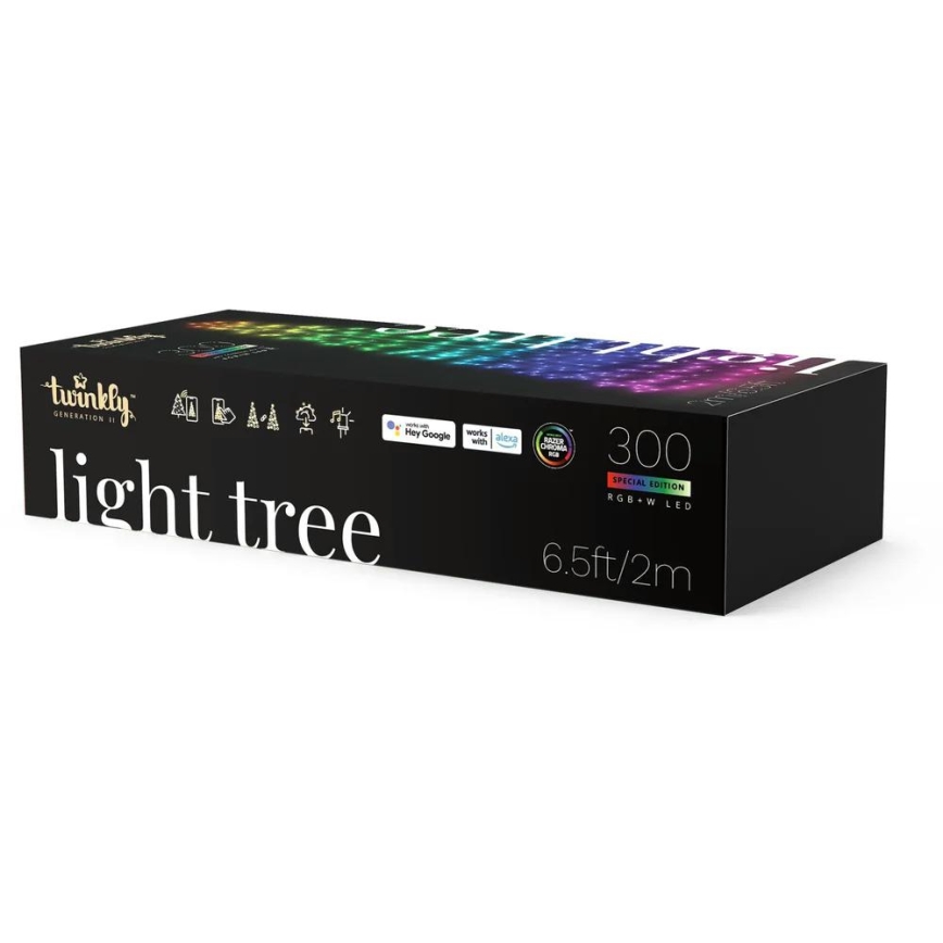 Twinkly - LED RGBW állítható fényerejű kültéri karácsonyfa LIGHT TREE 300xLED 2m IP44 Wi-Fi