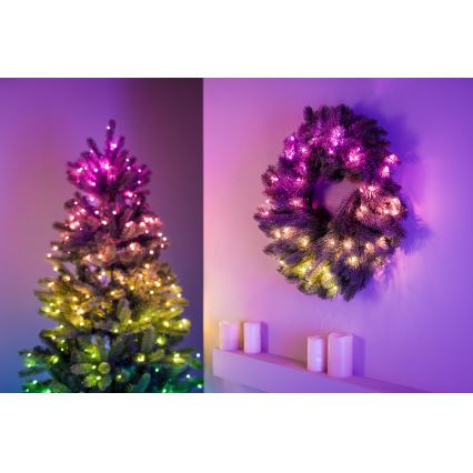 Twinkly - LED RGB Dimmelhető Karácsonyi koszorú PRE-LIT WREATH 50xLED átm. 61cm Wi-Fi