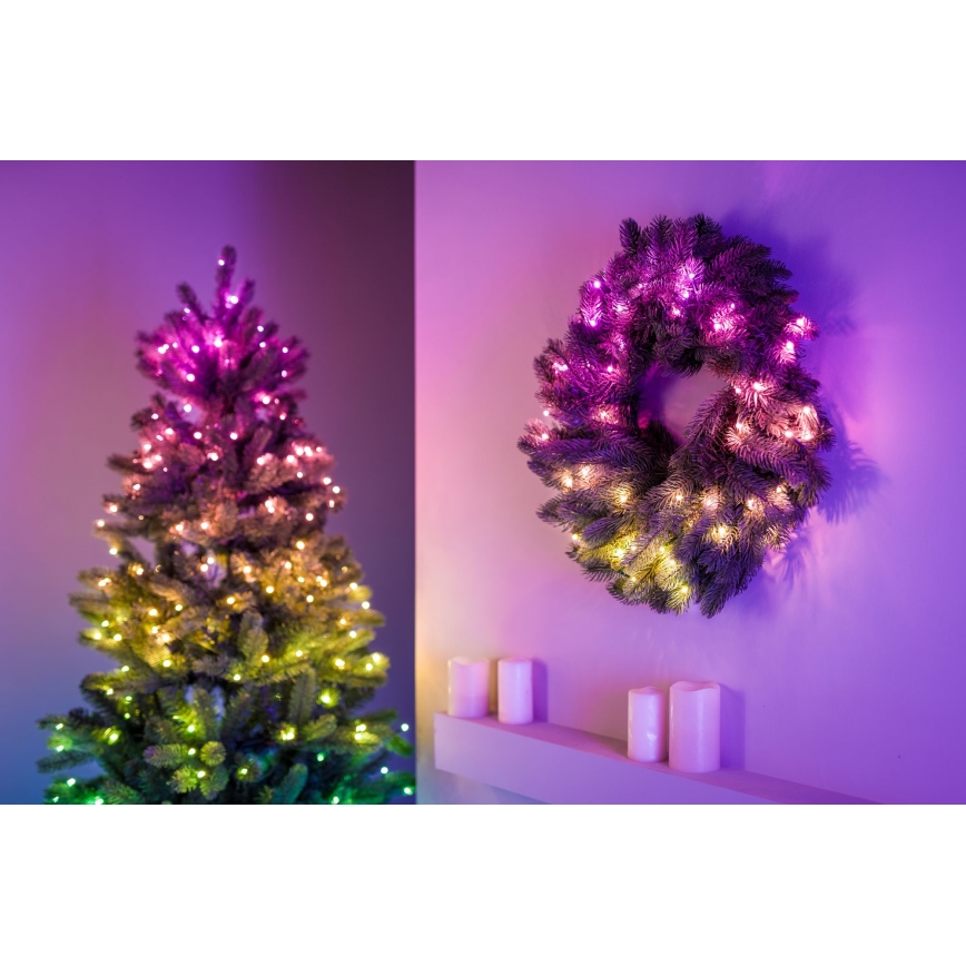 Twinkly - LED RGB Dimmelhető Karácsonyi koszorú PRE-LIT WREATH 50xLED átm. 61cm Wi-Fi