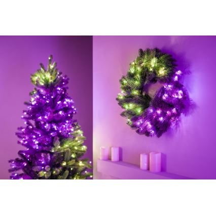 Twinkly - LED RGB Dimmelhető Karácsonyi koszorú PRE-LIT WREATH 50xLED átm. 61cm Wi-Fi