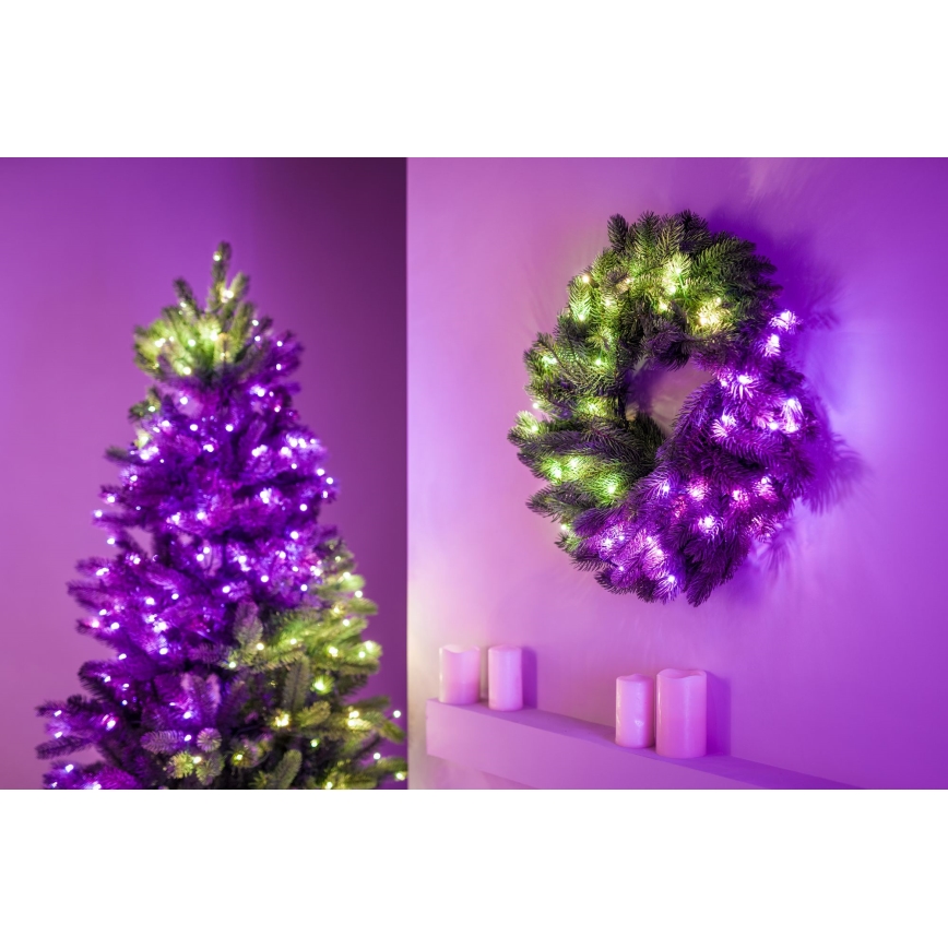 Twinkly - LED RGB Dimmelhető Karácsonyi koszorú PRE-LIT WREATH 50xLED átm. 61cm Wi-Fi